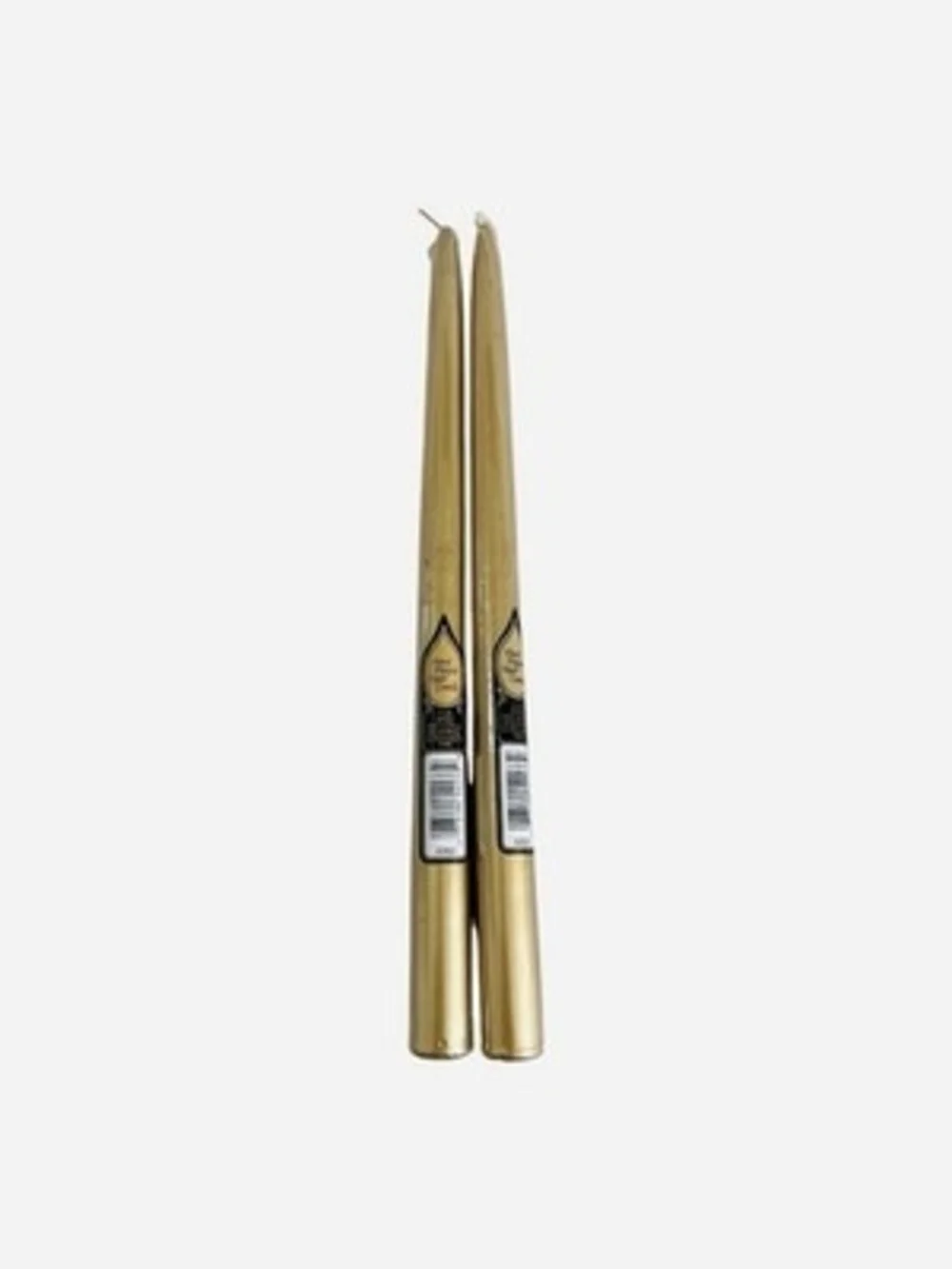 Hand Dipped Gold Taper Candles Set of 2 Metallic Tapered NIP Elegant